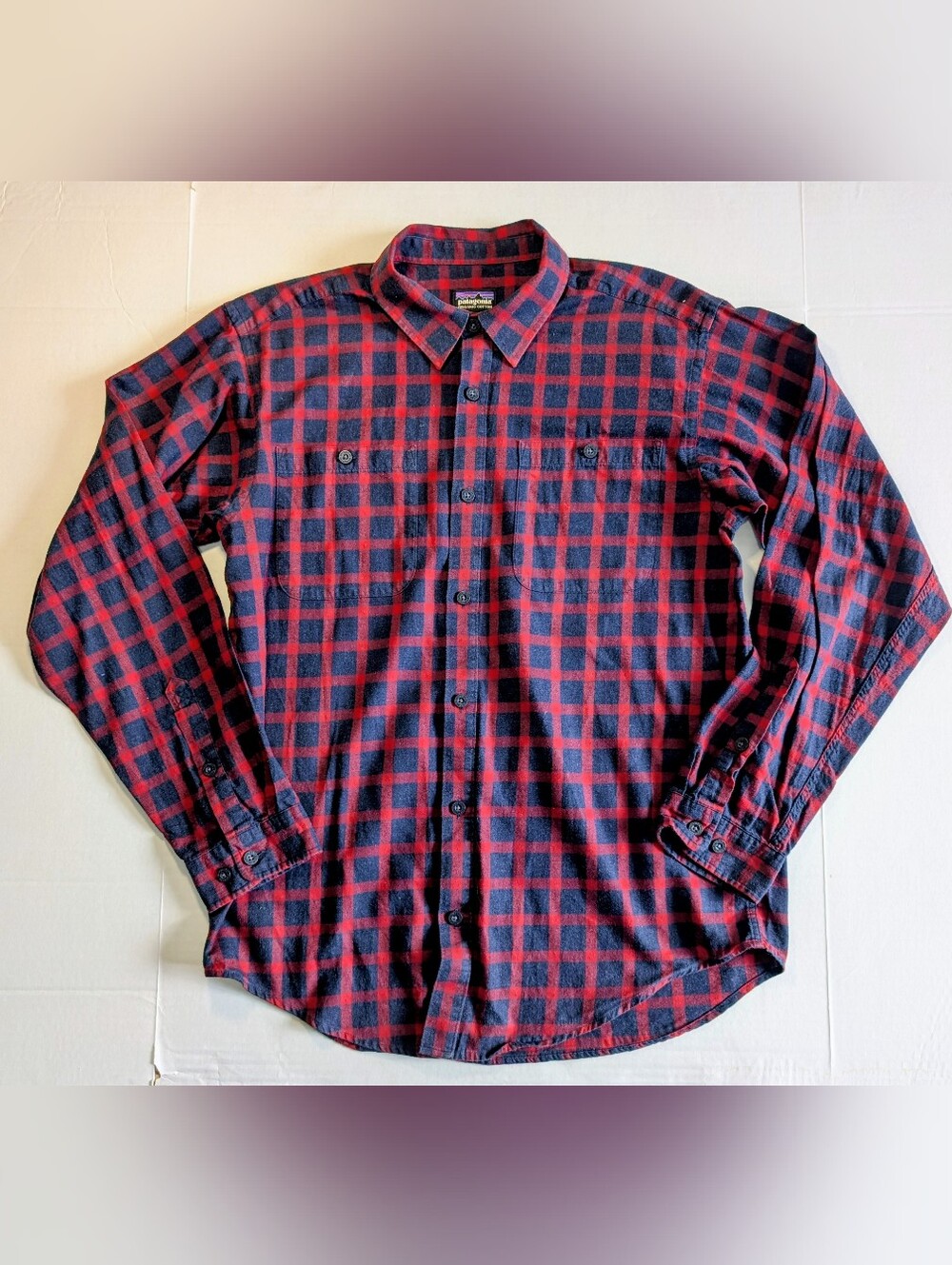 Patagonia Checkered Blue/Red button up Shirt Mens Size L